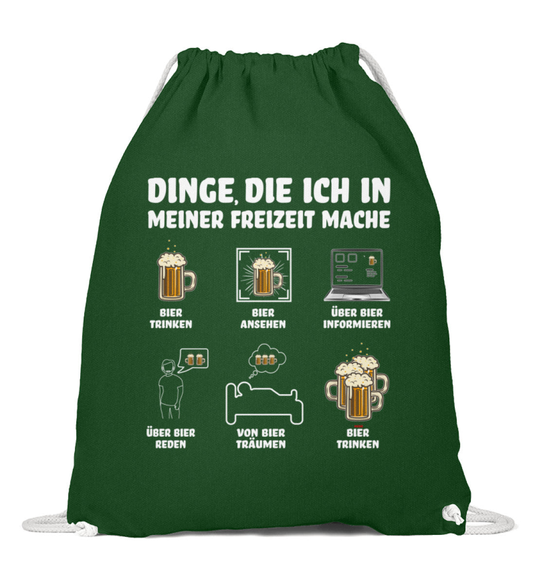 Premium Sportbeutel | Lustiges BIER-MOTIV für Partys & Malle