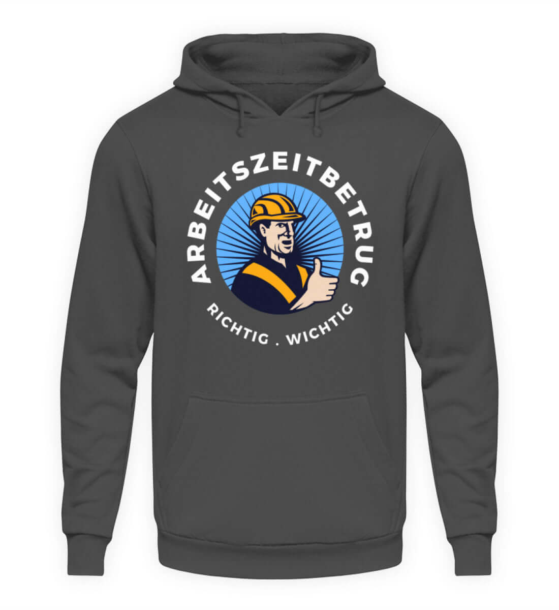 Stylischer Arbeitszeitbetrug Hoodie für Herren mit ironischem Frontprint und lässigem Design.