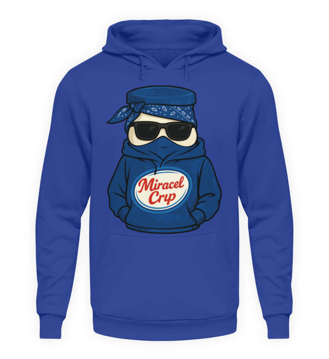 Miracle Crip Herren Hoody in Blau mit frechem Grafikdesign und urbaner Streetwear-Qualität.