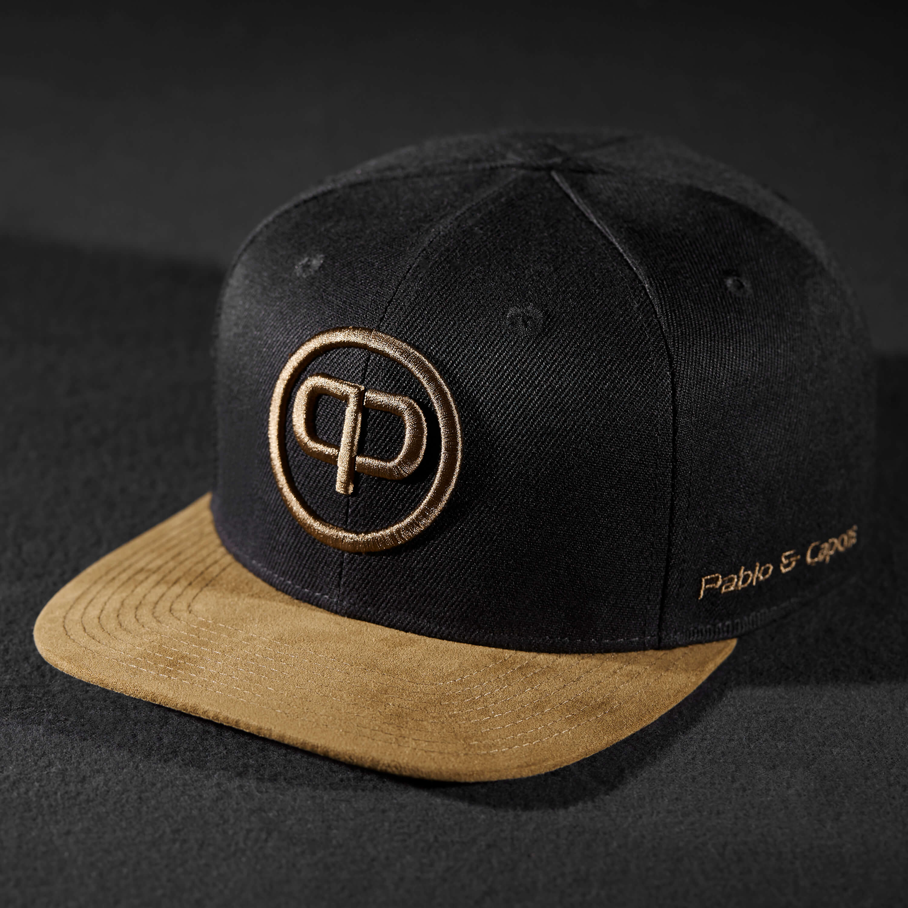 Pablo & Capone Snapback Cap – Black & Suede