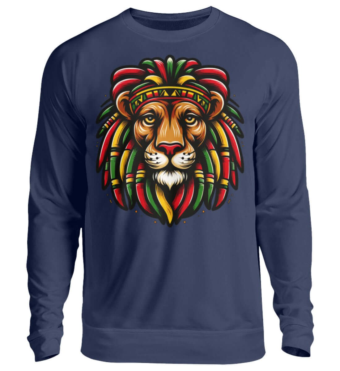 Reggae Löwe | Herren Cannabis Pullover Navy