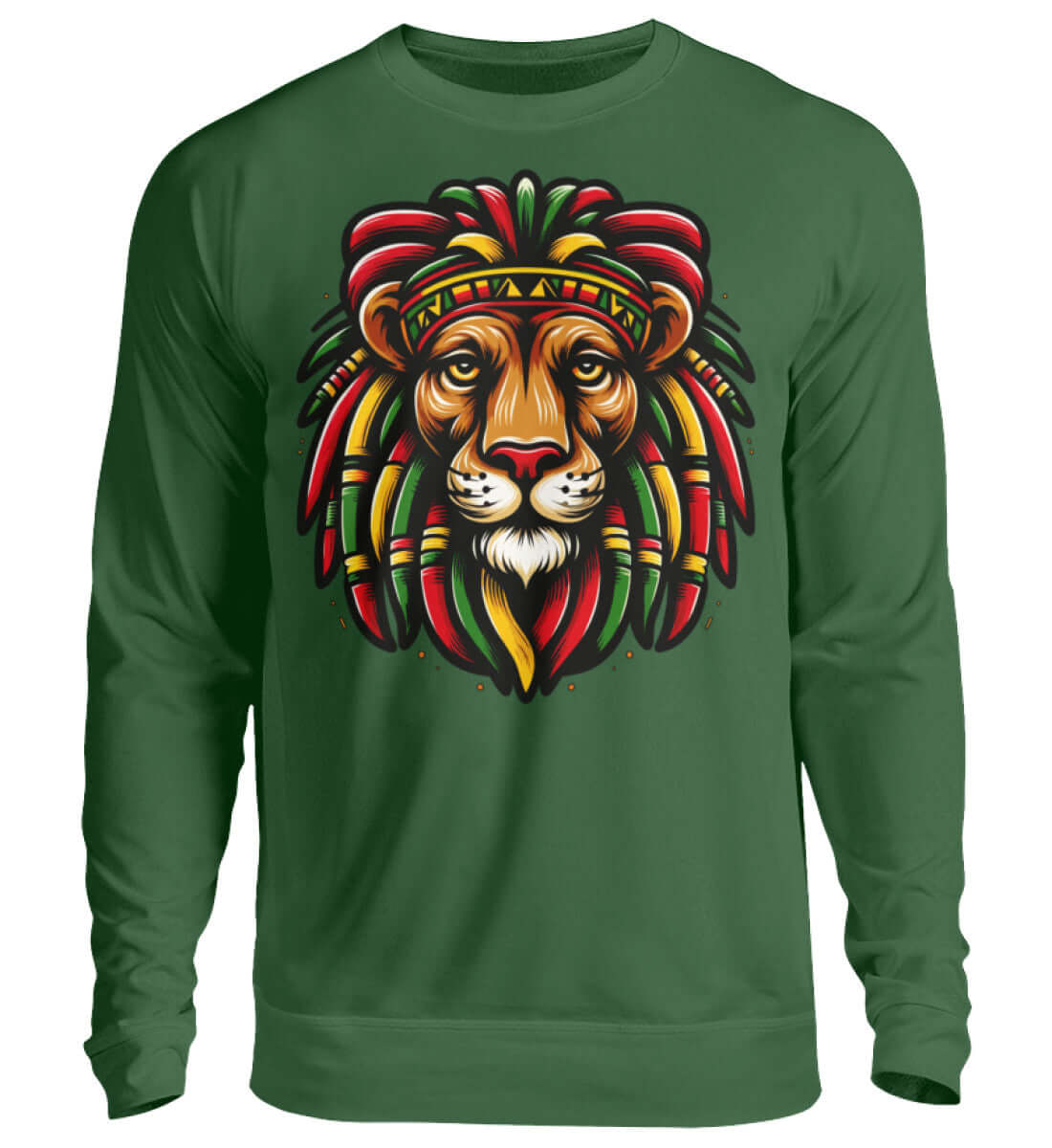 Reggae Löwe | Herren Cannabis Pullover Grün