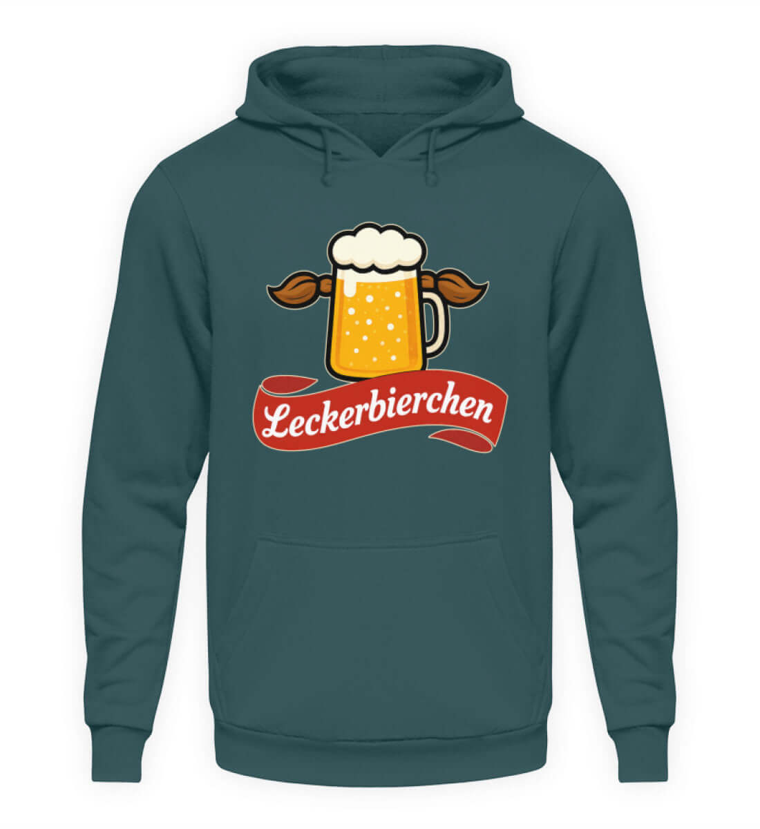 Leckerbierchen Herren Hoody mit kultigem Bier-Motiv, ideal für entspannte Abende und Festivals.