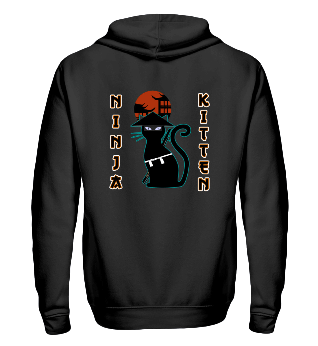 Ninja Katze | Herren Zip-Hoody