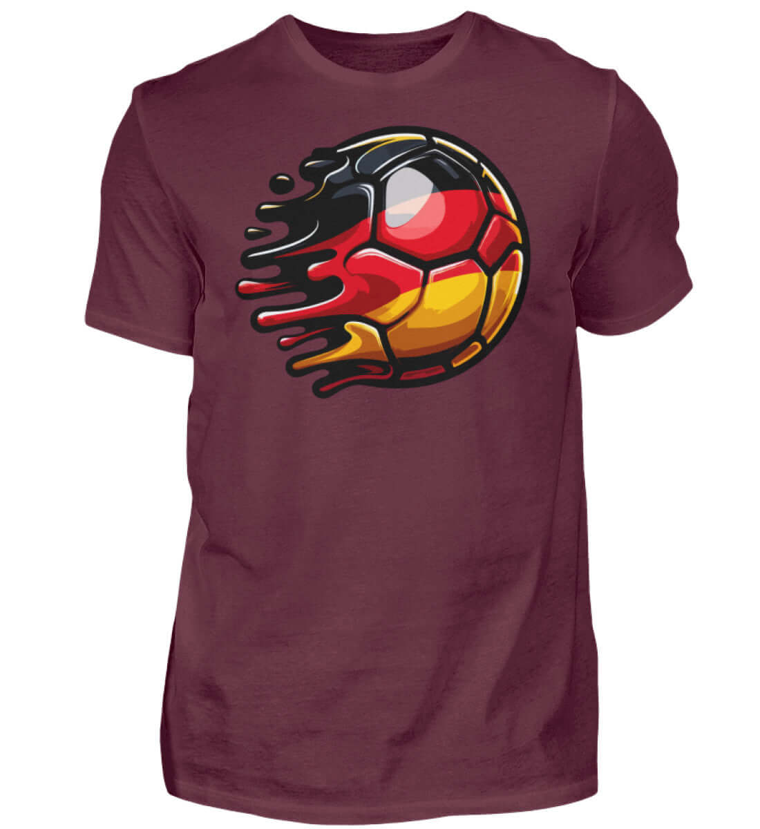 Deutschland Fußball Fan T-Shirt mit dynamischem Ball-Design für Herren, perfekt für Sportenthusiasten.