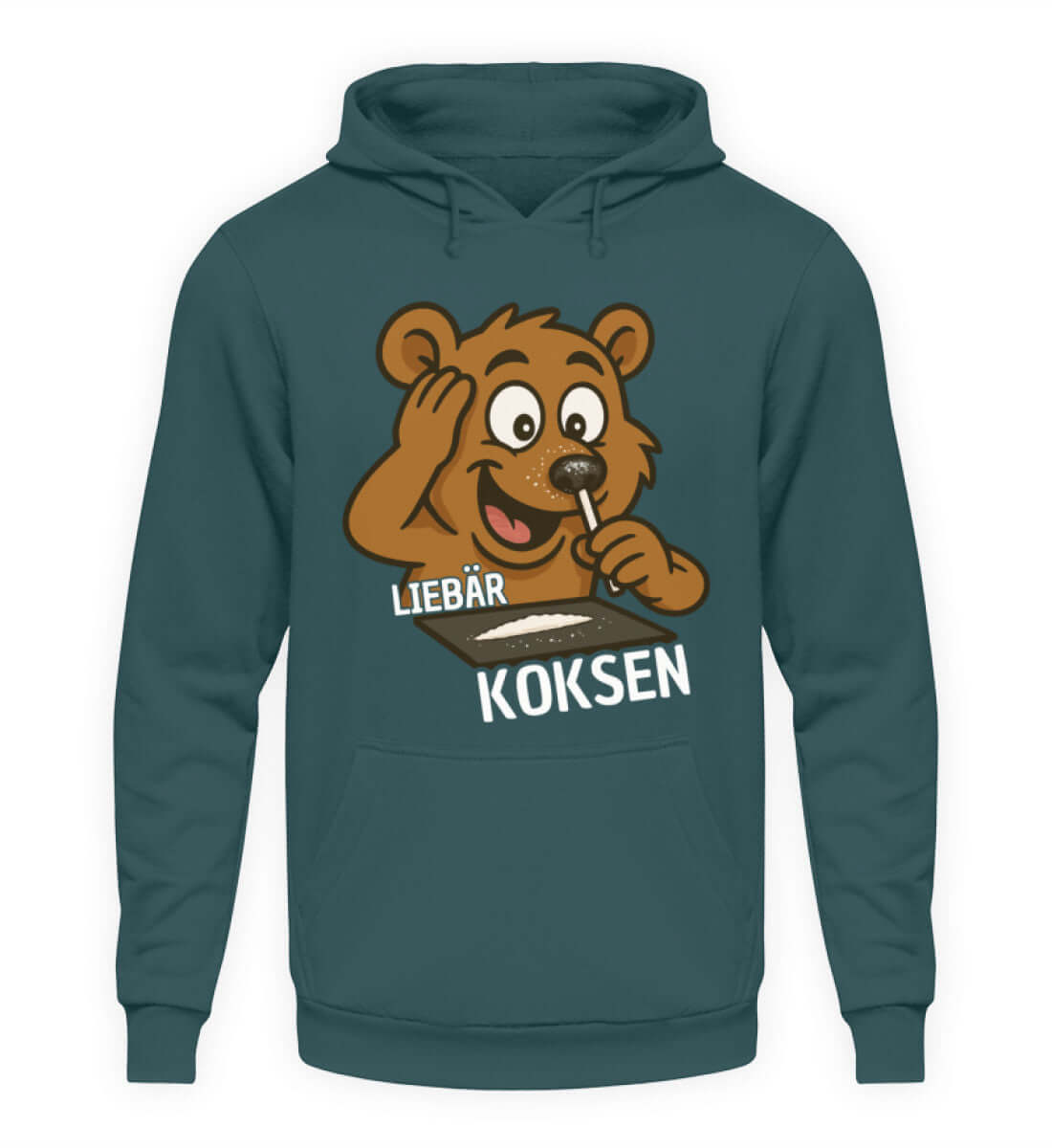 LIEBÄR KOKSEN Herren Hoody mit coolen Partybär-Motiv für den perfekten Feier-Look und unbeschwerte Nächte.