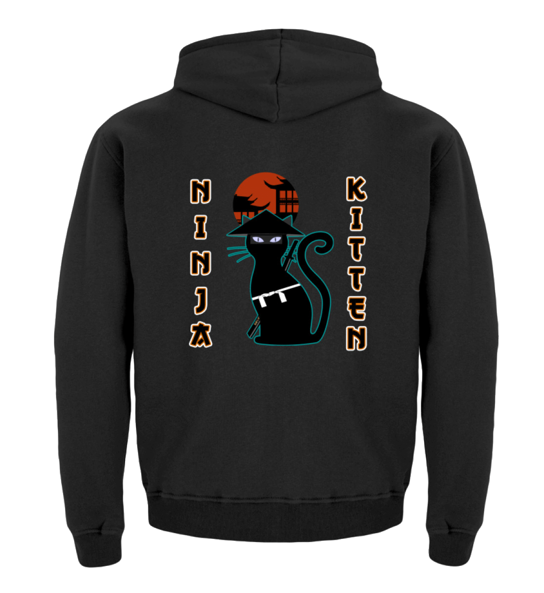 Kinder Kapuzenpullover | Ninja-Katze by Pixdesign