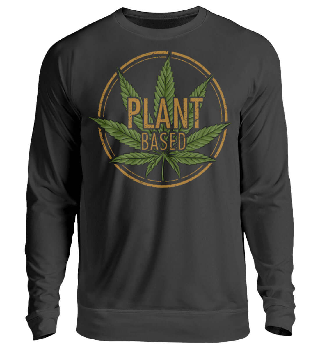 PLANT BASED | Herren Cannabis Pullover Schwarz