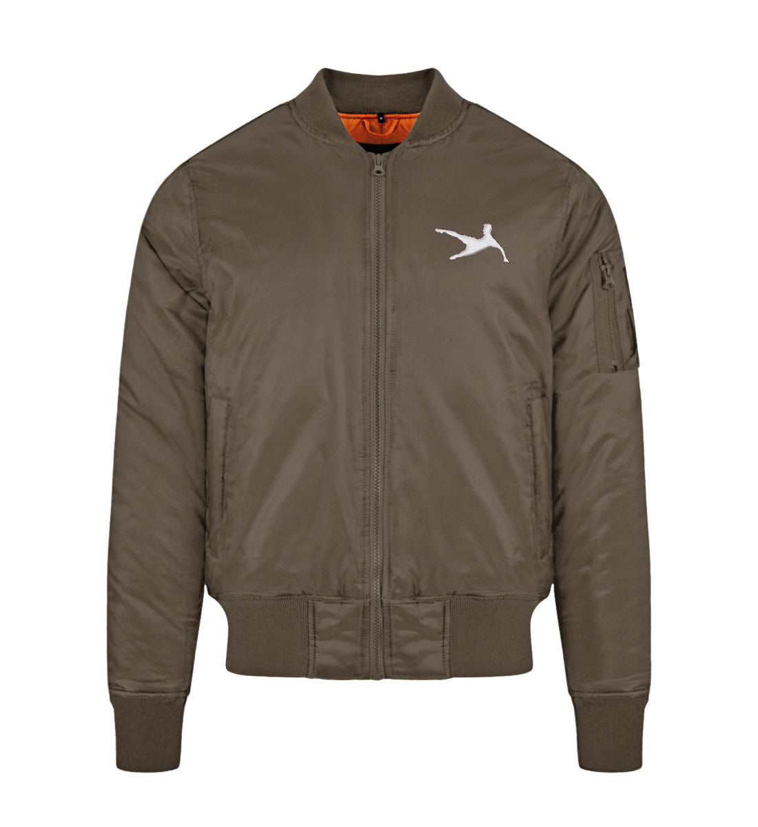 Olivgrüne Bomberjacke mit minimalistischem Air-Move-Emblem – cooler Military-Look