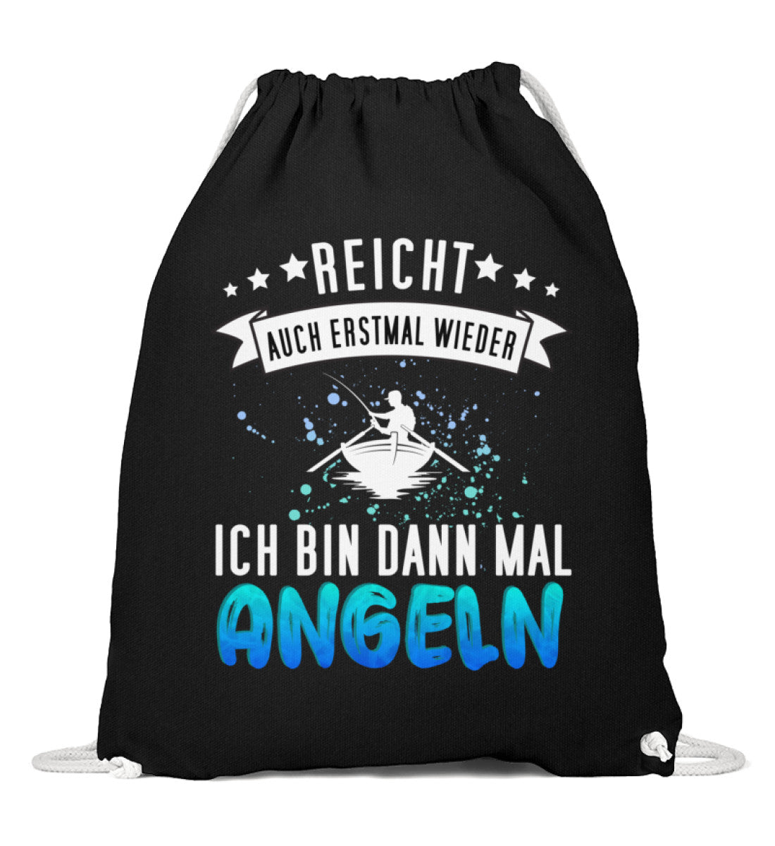 Premium Sportbeutel | Lustiges Angler Design - Funny Fischer Motiv Pixdesign Onlineshop