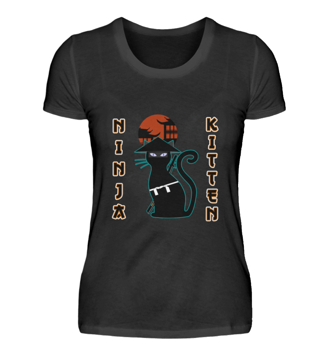 Damen T-Shirt | Ninja Katze - Samurai Kitten
