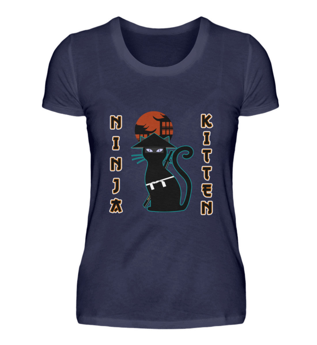 Damen T-Shirt | Ninja Katze - Samurai Kitten