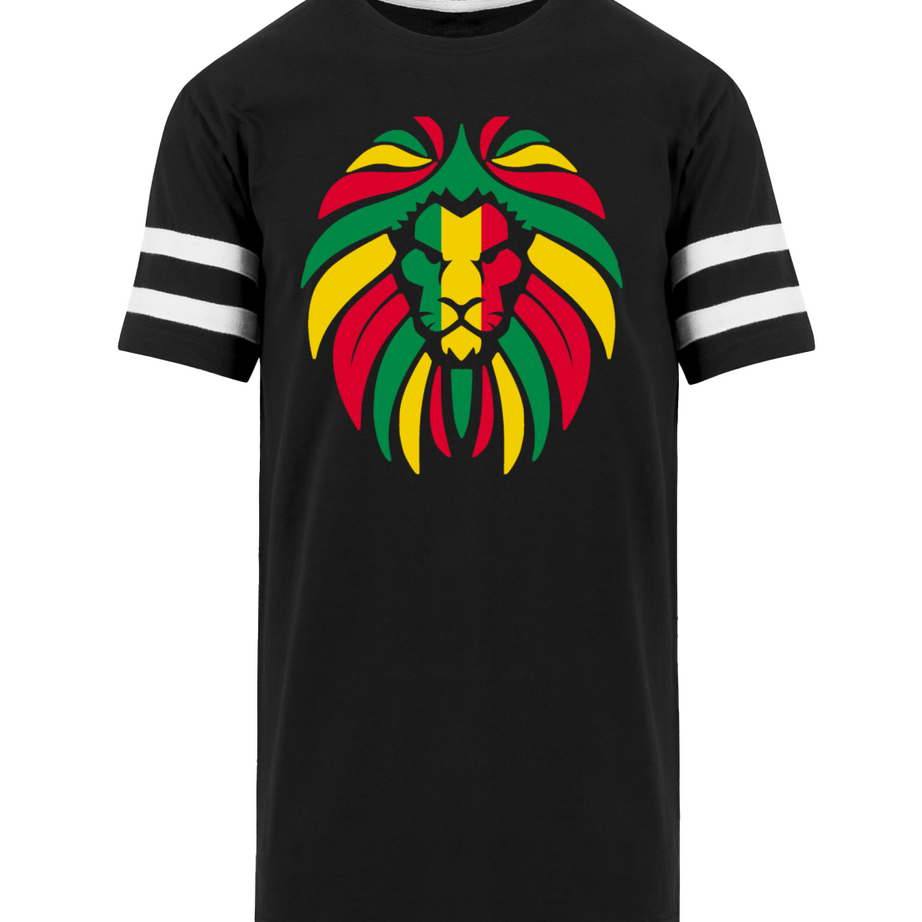 Reggae Löwe | Herren Striped Long Shirt by Pixdesign