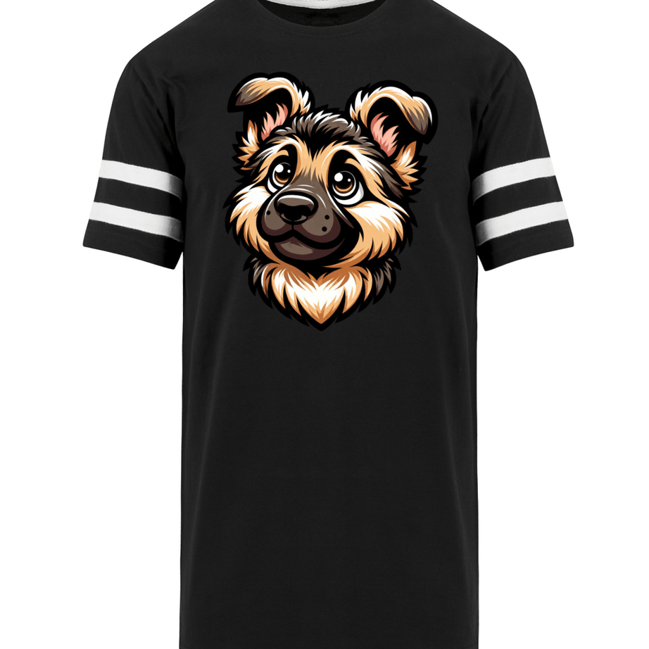 Deutscher SCHÄFERHUND Welpe | Herren Striped Long Shirt