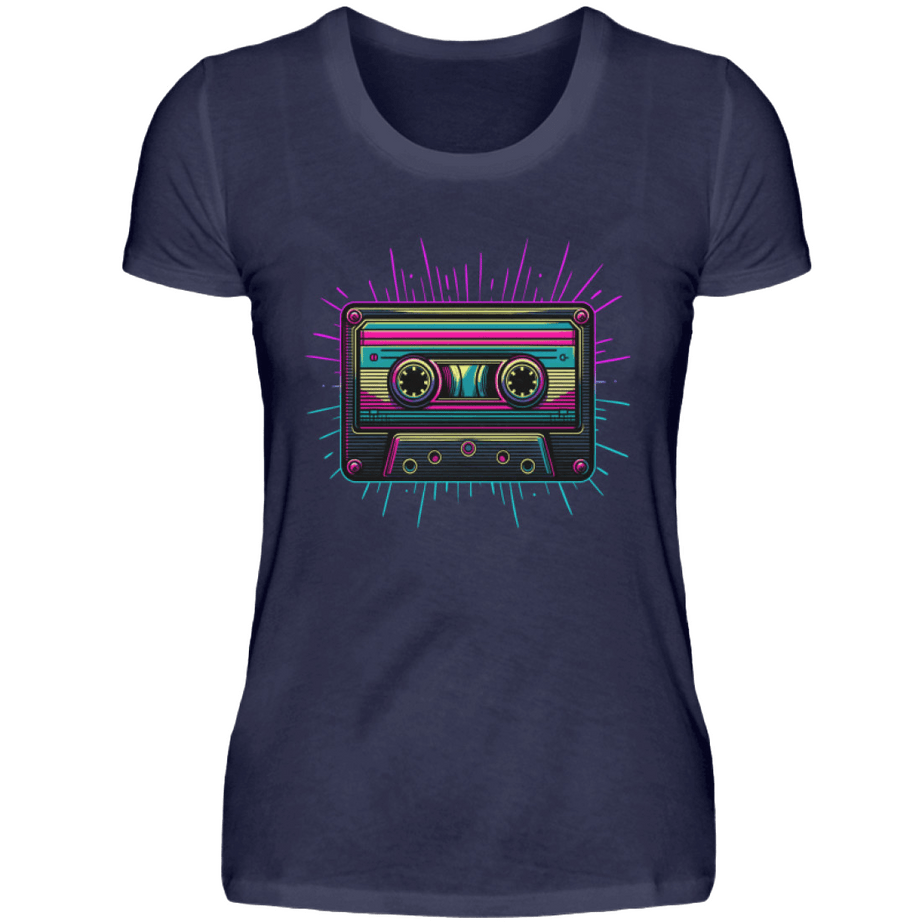 Damen T-Shirt | Vintage Retro Musik-Kassette