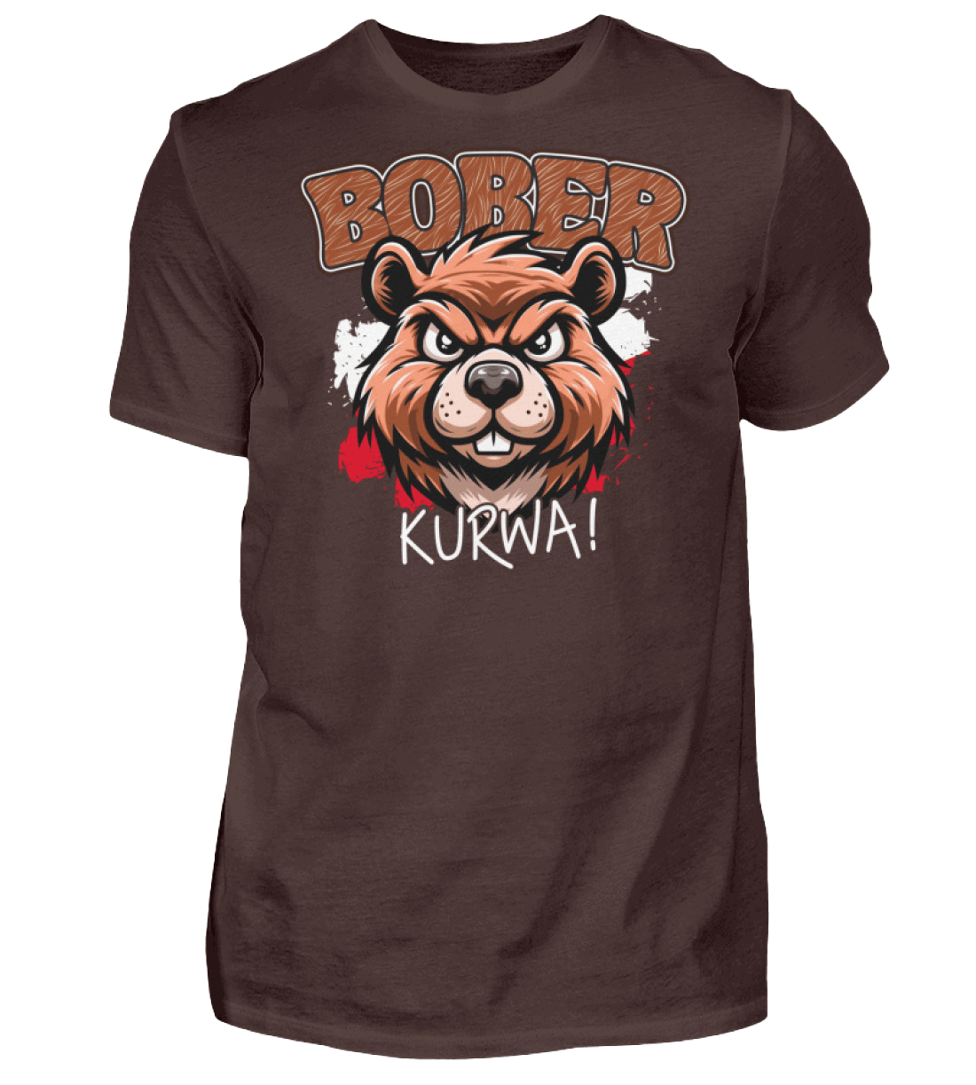 Bober Kurwa Tee featuring a bear graphic, premium 180g cotton material for comfort and durability.