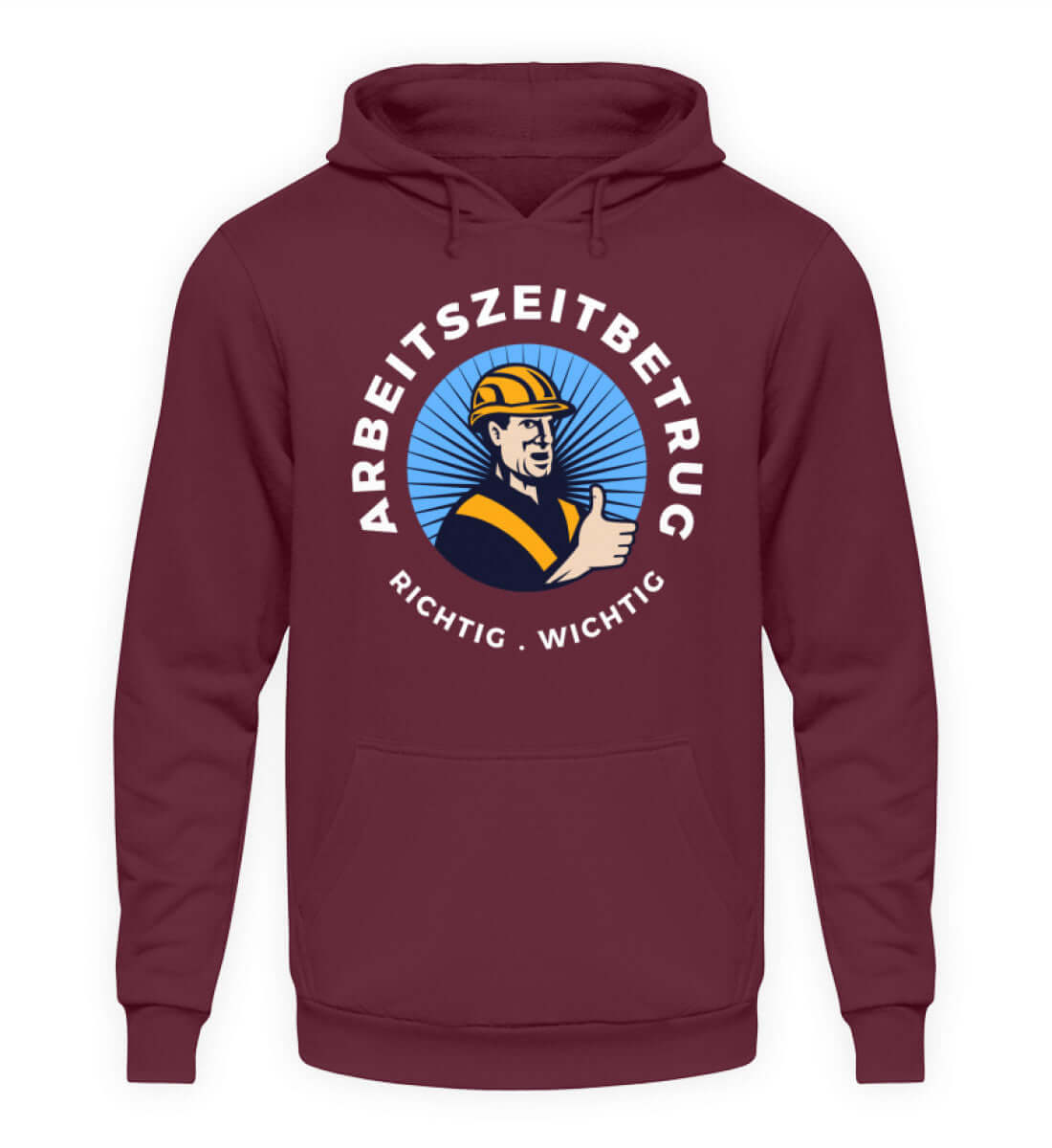Herren Hoodie mit ironischem Frontprint "Arbeitszeitbetrug" für stylische Chiller-Vibes.