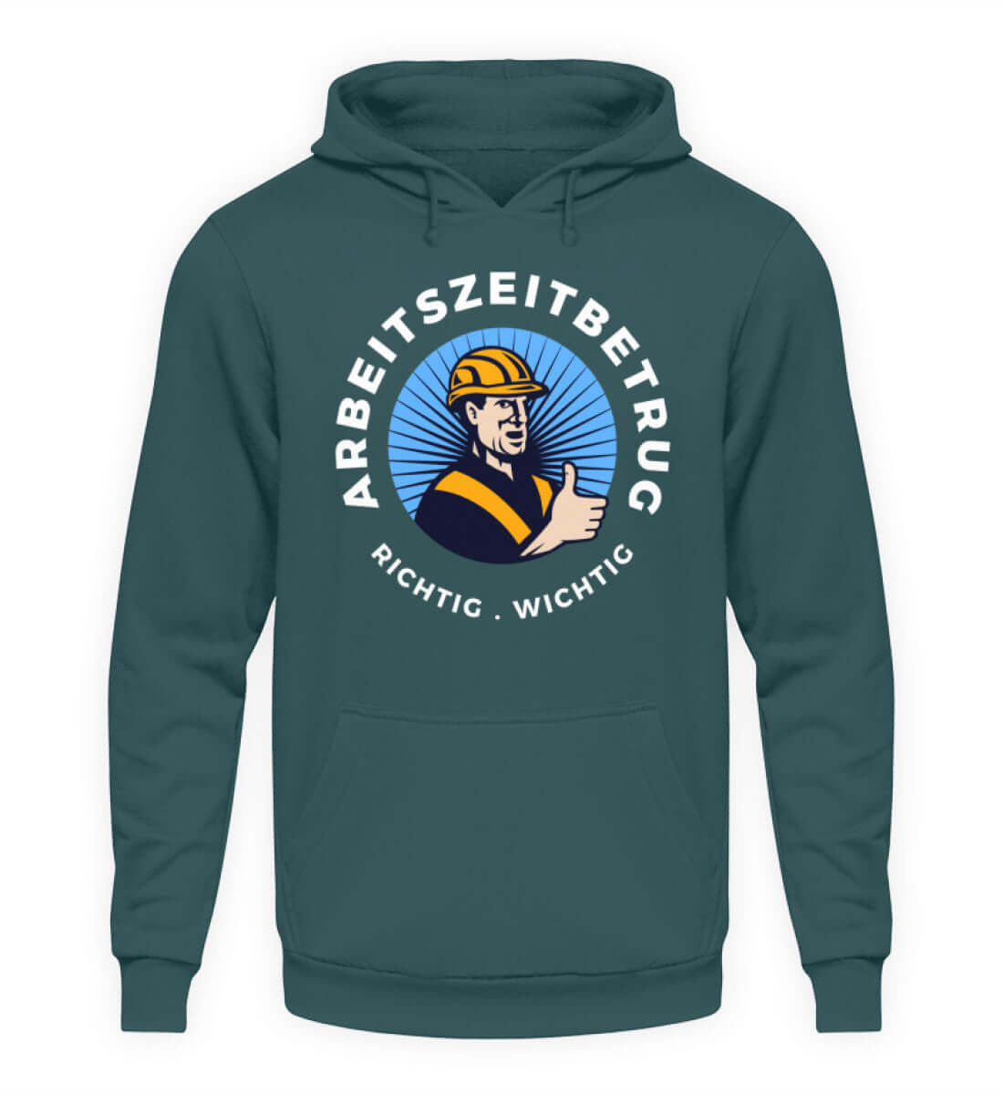 Stylisher Arbeitszeitbetrug Herren Hoodie mit ironischem Frontprint für maximale Chiller-Vibes.