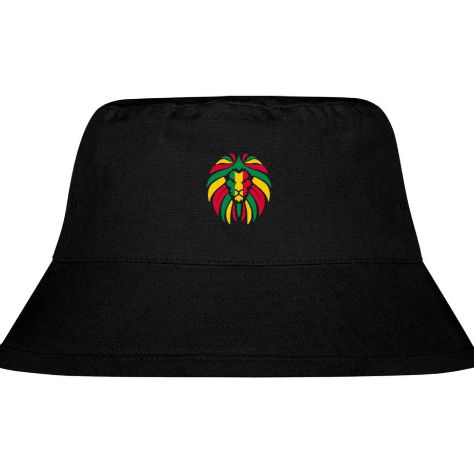 Premium FISCHERHUT | Mit Rasta-Löwe / Reggae & Hanf-Design!