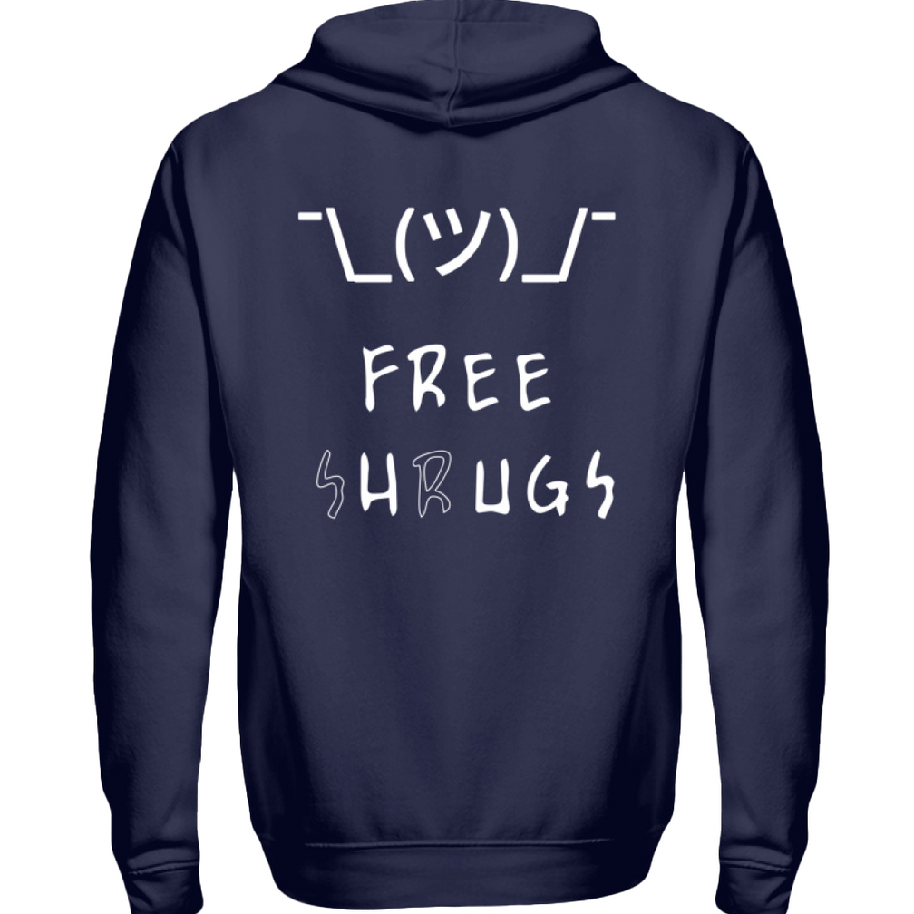 Herren Zip-Hoody | Free (S)H(R)UGS Shrug-Face Emoji & Meme