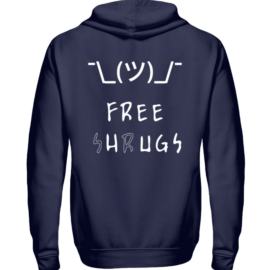 Herren Zip-Hoody | Free (S)H(R)UGS Shrug-Face Emoji & Meme