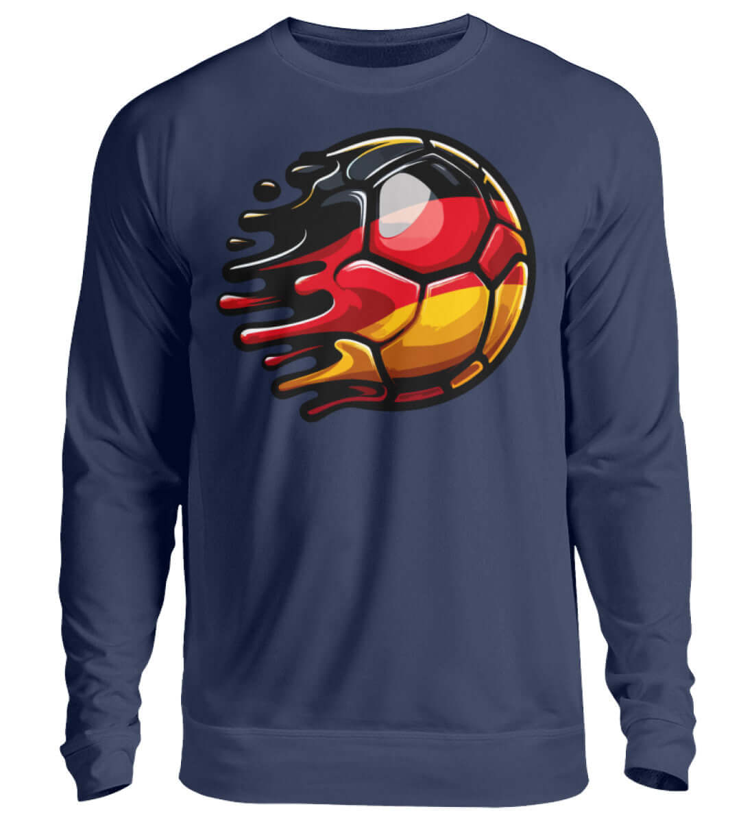 Herren Pullover mit gesticktem Fußballsport-Motiv in den Farben Deutschlands für EM 2024 Fans.