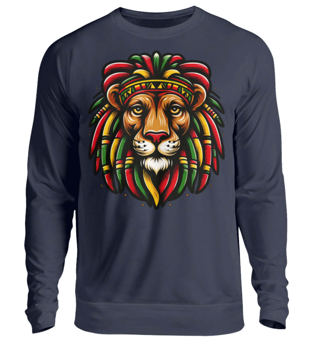 Reggae Löwe | Herren Cannabis Pullover Navy