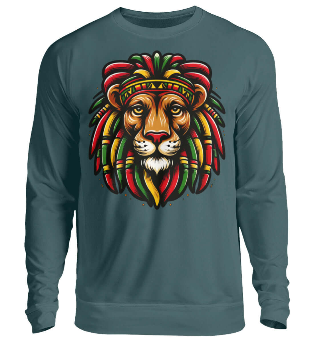 Reggae Löwe | Herren Cannabis Pullover Hellblau