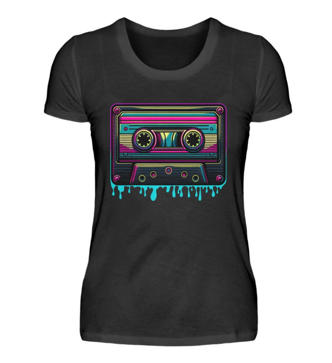 Damen T-Shirt | Vintage Retro Musik-Kassette by Pixdesign
