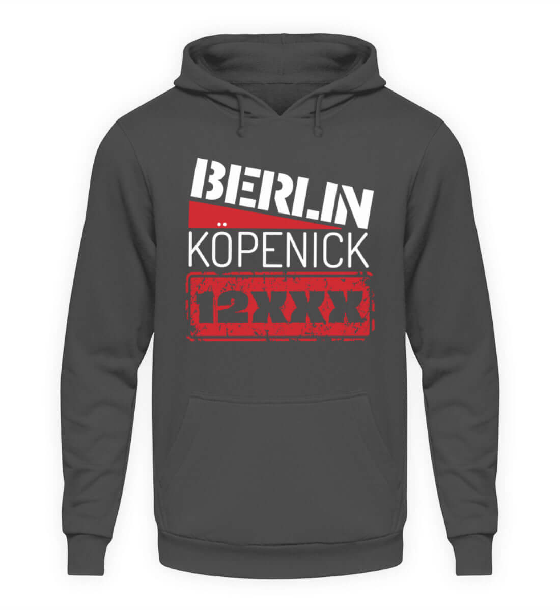 Berlin Köpenick 12XXX Herren Hoody in anthrazit mit markantem Design für deinen Berliner Alltag.