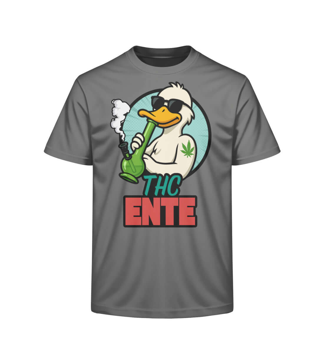 Waschpetrol Bio-Shirt mit lustigem Cartoon Entenmuster

