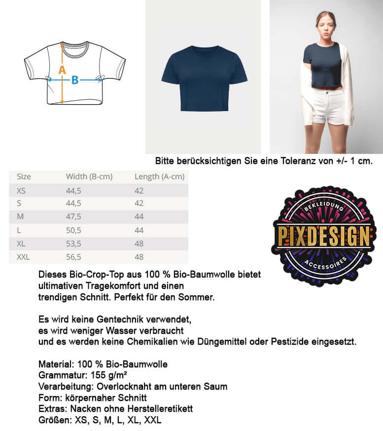 Feiern Sie stilvoll und nachhaltig mit unserem Organic Crop Top, dem idealen Begleiter für jeden Junggesellinnenabschied. Dieses modische und umweltbewusste Kleidungsstück verbindet trendigen Chic mit dem Bewusstsein für Nachhaltigkeit. 