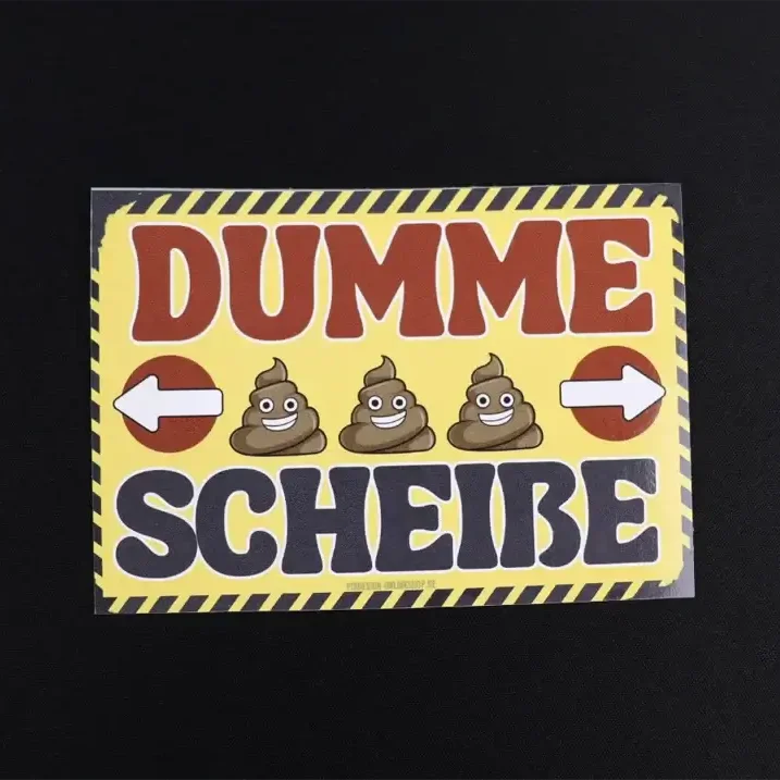 Einzelner Dumme Scheiße-Sticker mit Kackhaufen-Emoji – Satirischer Statement-Aufkleber für Meinungsäußerung mit Stil