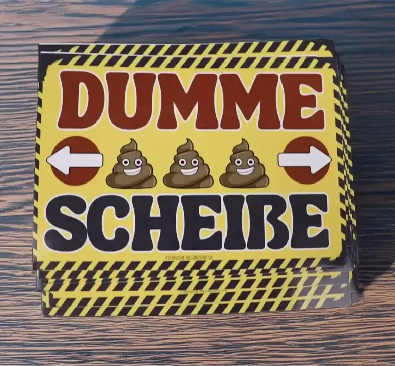 Dumme Scheiße-Sticker mit Emoji und Pfeilen – Ideal als witziger Klebegag mit klarer Botschaft