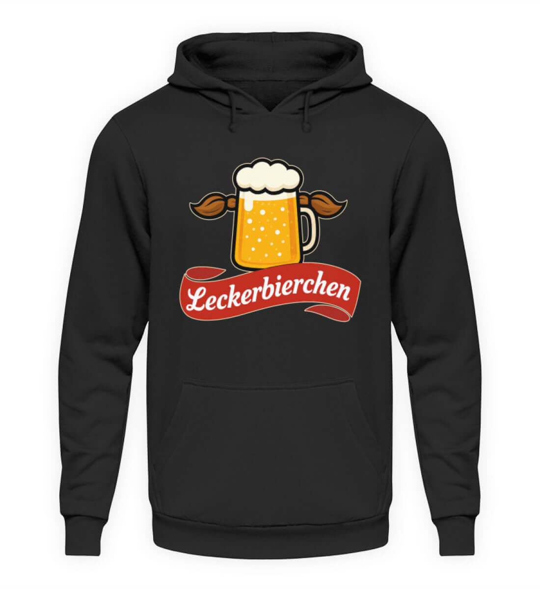 Leckerbierchen Retro Hoody für Herren mit kultigem Bier-Motiv, ideal für entspannte Abende und Festivals.