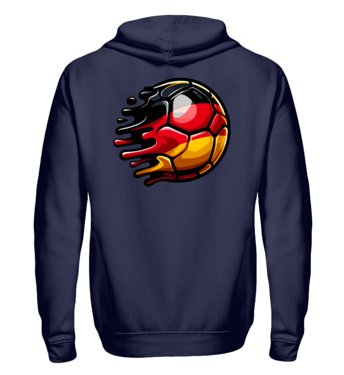 Herren Zip-Hoody mit Fußball-Design und Deutschland-Flagge für lässigen Freizeitlook.