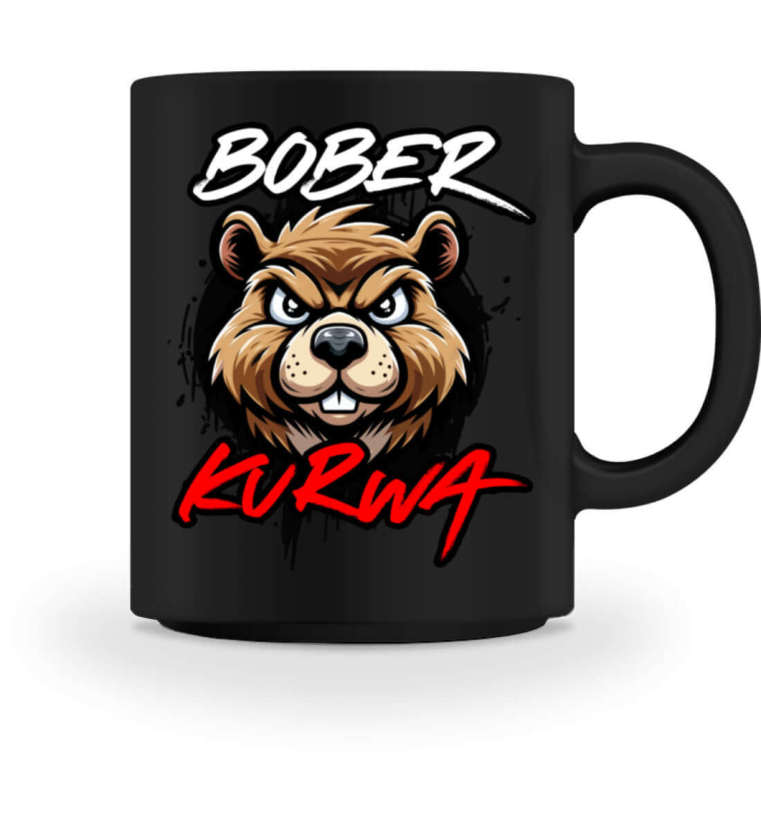 Bober Kurwa Keramikbecher – Viral Biber Mug mit wütendem Biber-Design, ideale Tasse für Kaffee oder Tee, 374ml