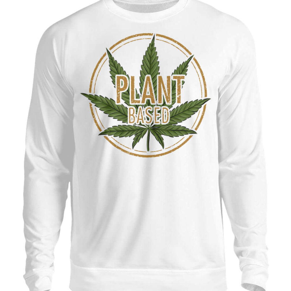 PLANT BASED | Herren Cannabis Pullover Weiß