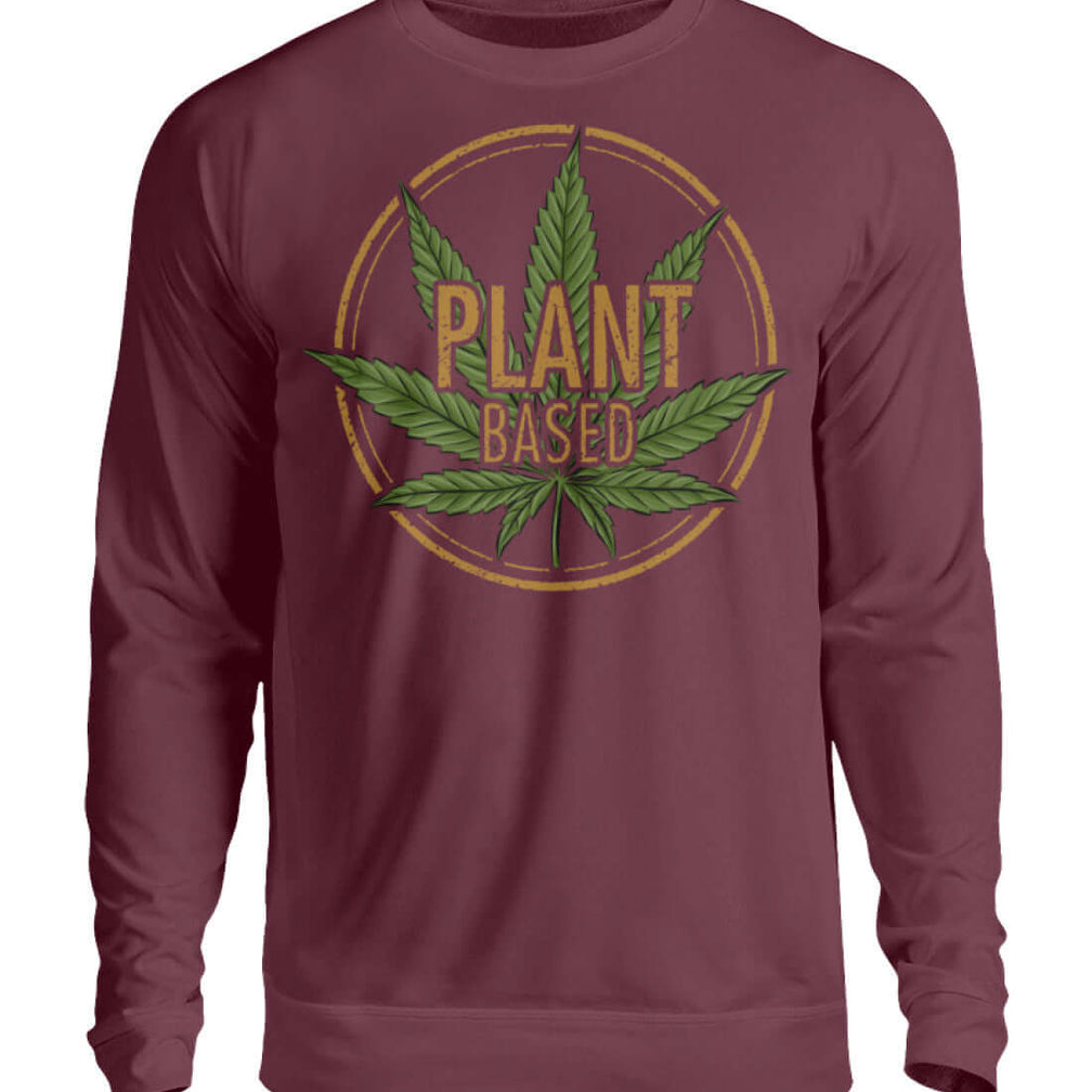 PLANT BASED | Herren Cannabis Pullover Burgunderrot
