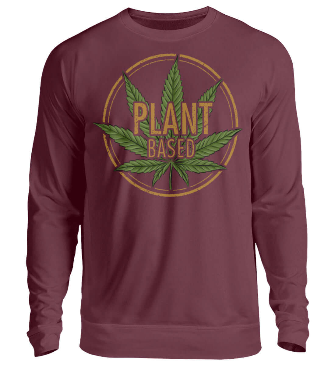 PLANT BASED | Herren Cannabis Pullover Burgunderrot