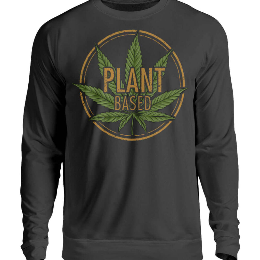 PLANT BASED | Herren Cannabis Pullover Schwarz