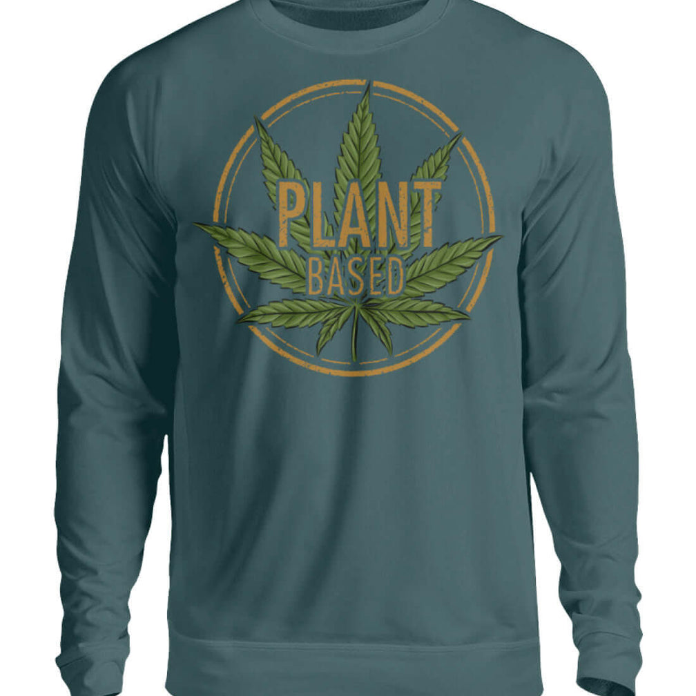PLANT BASED | Herren Cannabis Pullover Hellblau