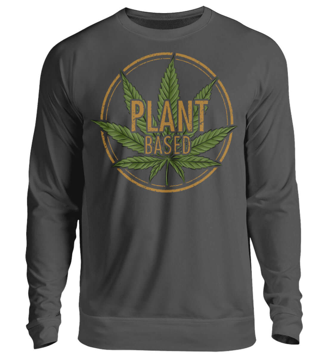 PLANT BASED | Herren Cannabis Pullover Grau 