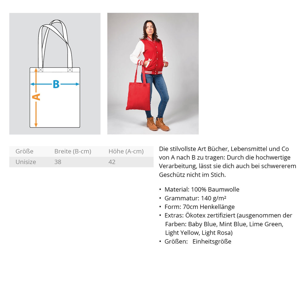 Dick Fich Lustiger Spruch Text Motto  - Jutebeutel (mit langen Henkeln) - Pixdesign Onlineshop - Jutebeutel lange Henkel