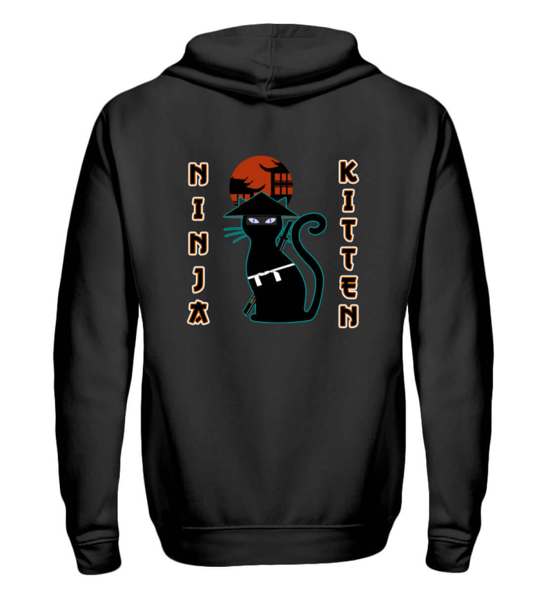 Ninja Katze | Herren Zip-Hoody