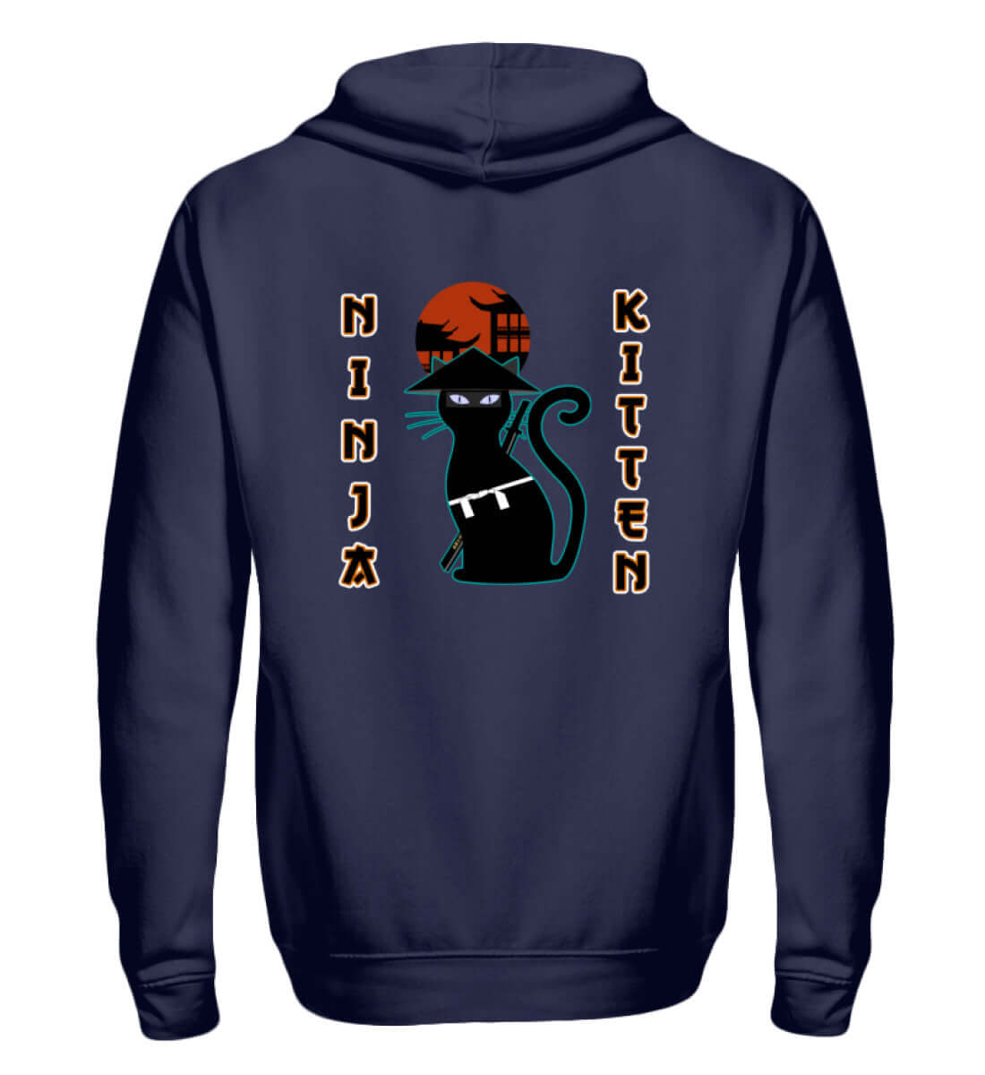 Ninja Katze | Herren Zip-Hoody
