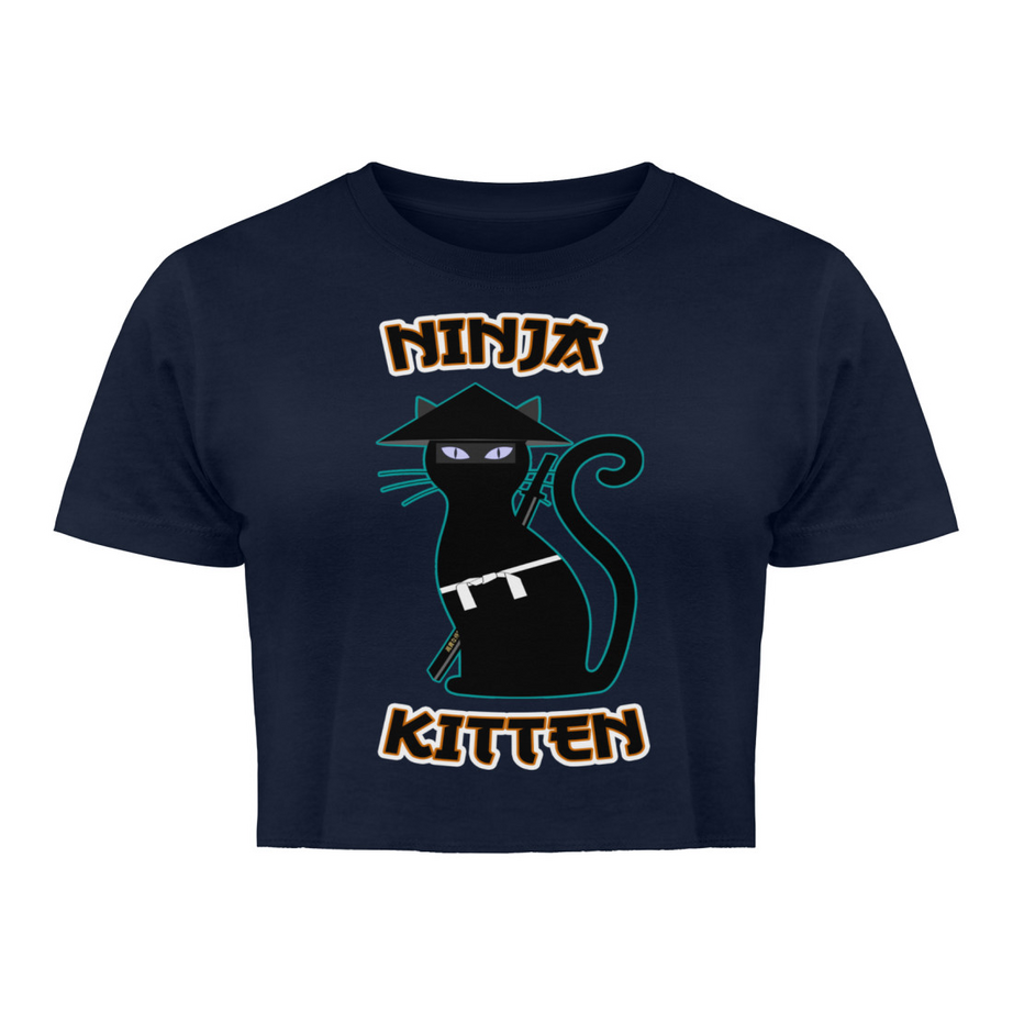 Für Katzenfans mit einem Faible für Abenteuer: Unser Organic Crop Top "Ninja Kitten" – eine spielerische und umweltbewusste Wahl für alle, die ihre Liebe zu Katzen und das Flair der Ninja-Kultur kombinieren möchten. Dieses Crop Top ist ideal für den Alltag, für Treffen mit Freunden oder als Teil eines kreativen und individuellen Outfits.