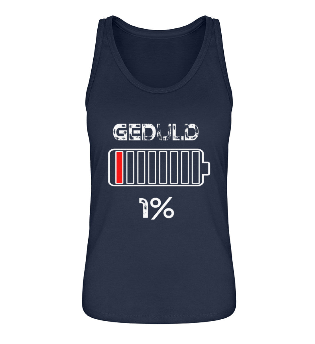 Geduld 1% Akku Lustiger Spruch  - Damen Premium Organic Tanktop ST/ST - Pixdesign Onlineshop - Damen Organic Premium Tanktop
