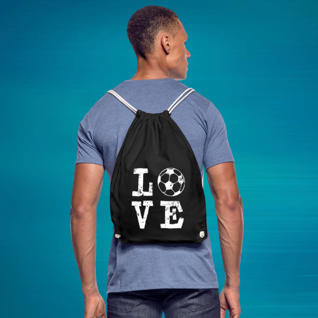 Sportbeutel Schwarz - EM 2024 Fußball Love - Pixdesign Onlineshop - Turnbeutel